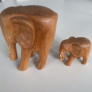 Wooden Elephants Figurines
